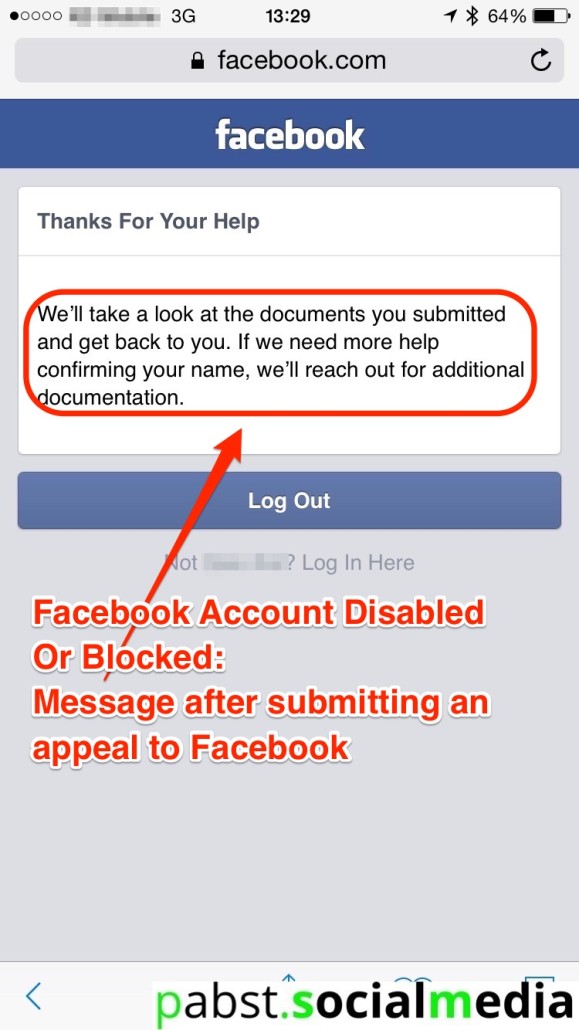 Facebook Account Disabled How I Recovered It pabst.socialmedia