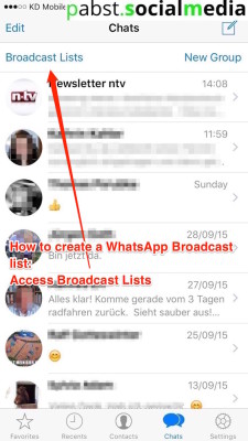 Creating a WhatsApp Broadcast List_01_access Broadcast Lists