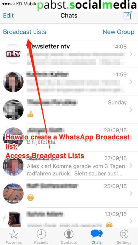 what is broadcast list in whatsapp