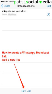 Creating a WhatsApp Broadcast List_02_add New List