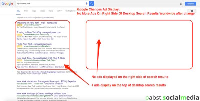 Google changes ad display_Google Search Desktop Results after change
